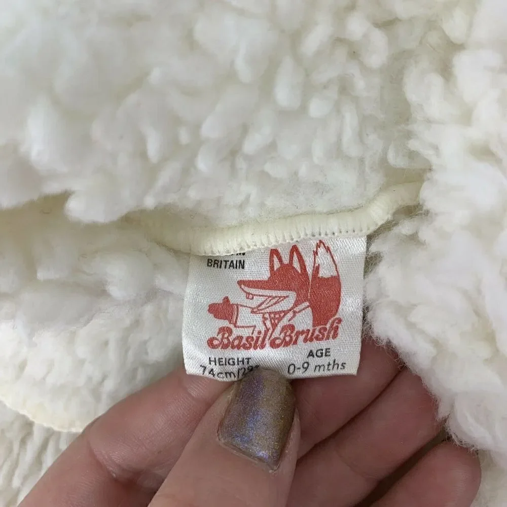 Basil Brush Vintage Sherpa White Peacoat 0-9 M